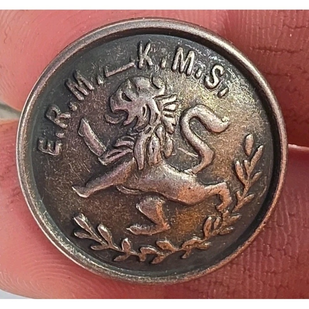 Vintage Lion Crest Livery Uniform Buttons Metal European Style‎ ERM KMS Lot Of 5